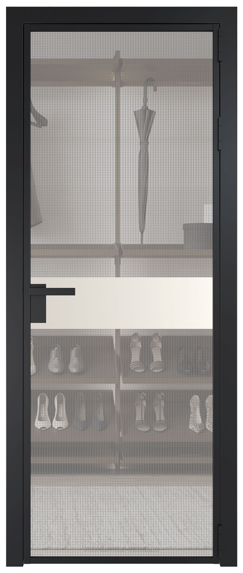6 AG стекло Кризет цвет профиля Черный матовый вставка Перламутр белый