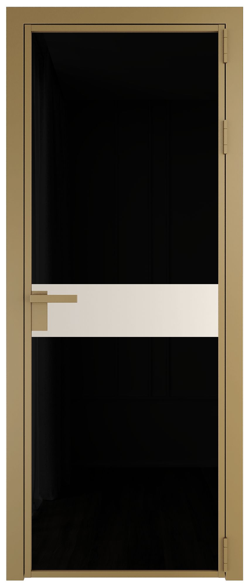 6 AG стекло Триплекс черный цвет профиля Золото вставка Кремовая Магнолия