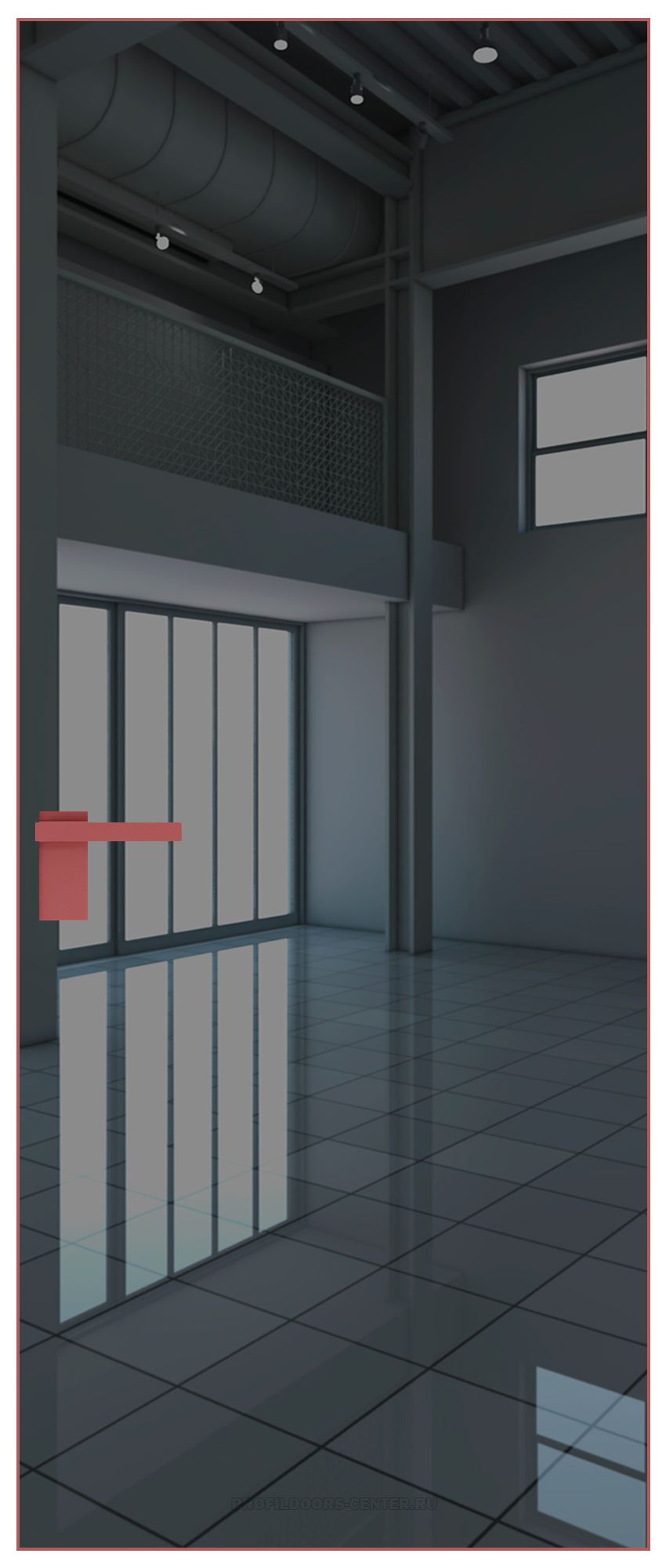 1 AGK цвет Зеркало Grey кромка Красный антрацит