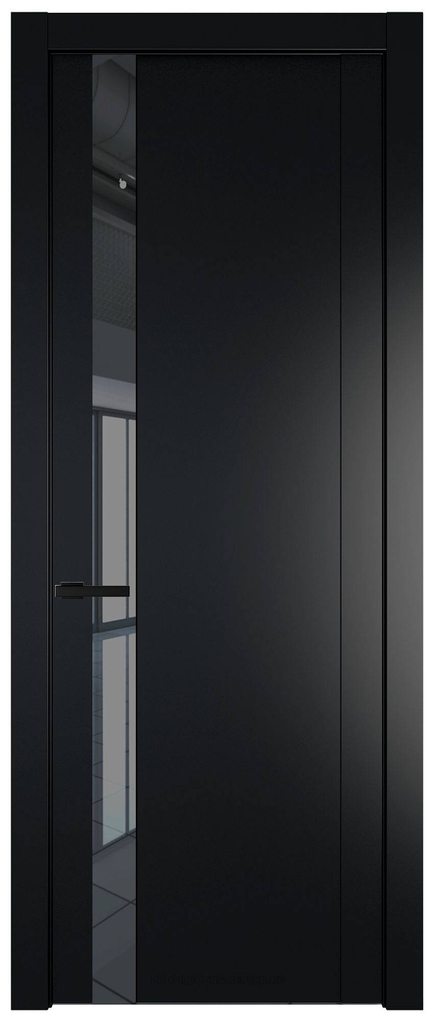 1.2P Блэк Зеркало Grey молдинг Черный матовый