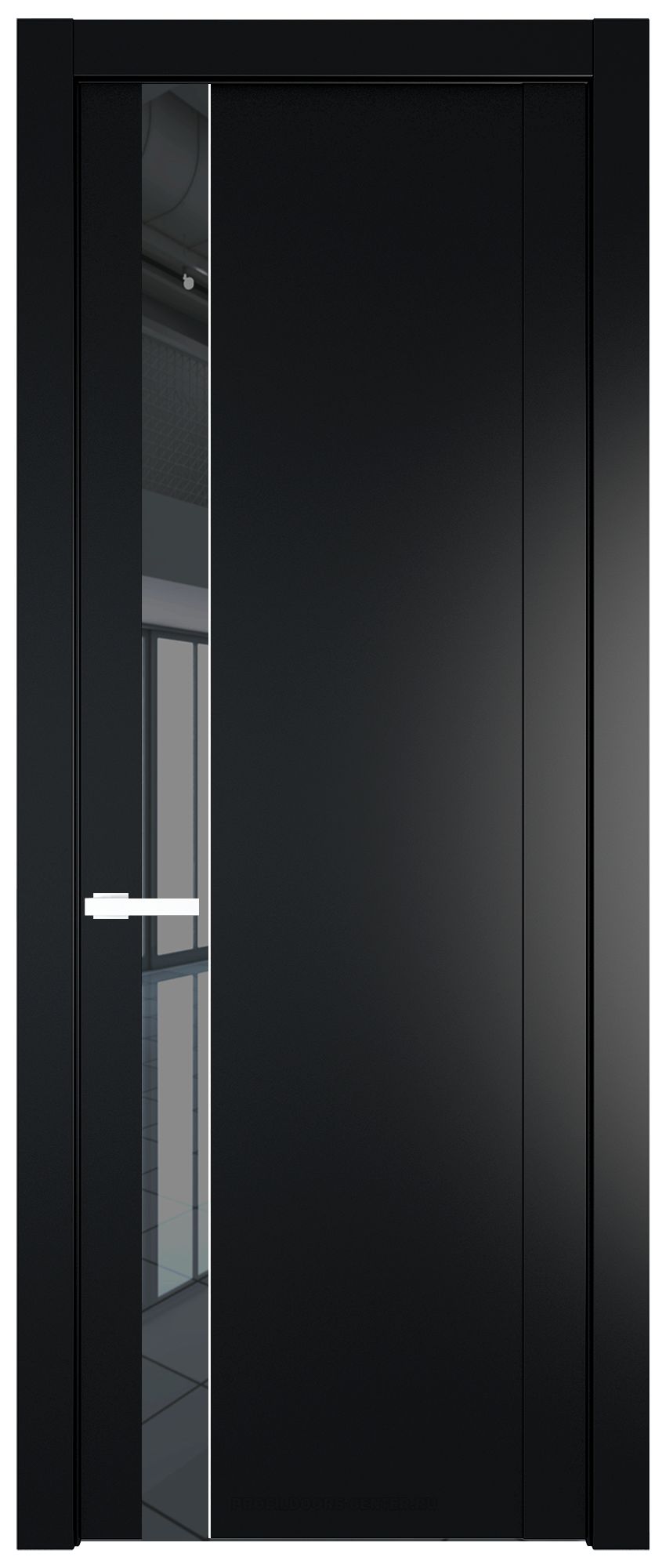 1.2P Блэк Зеркало Grey молдинг Вайт