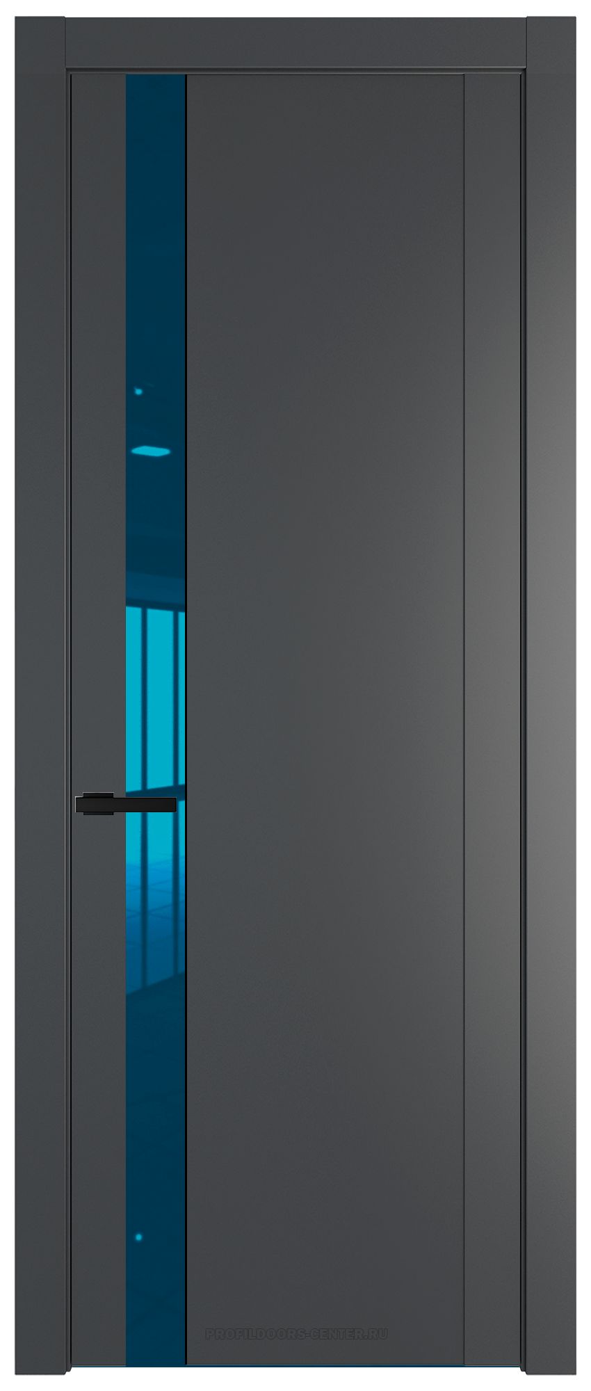 1.2P Графит Зеркало Blue молдинг Черный матовый