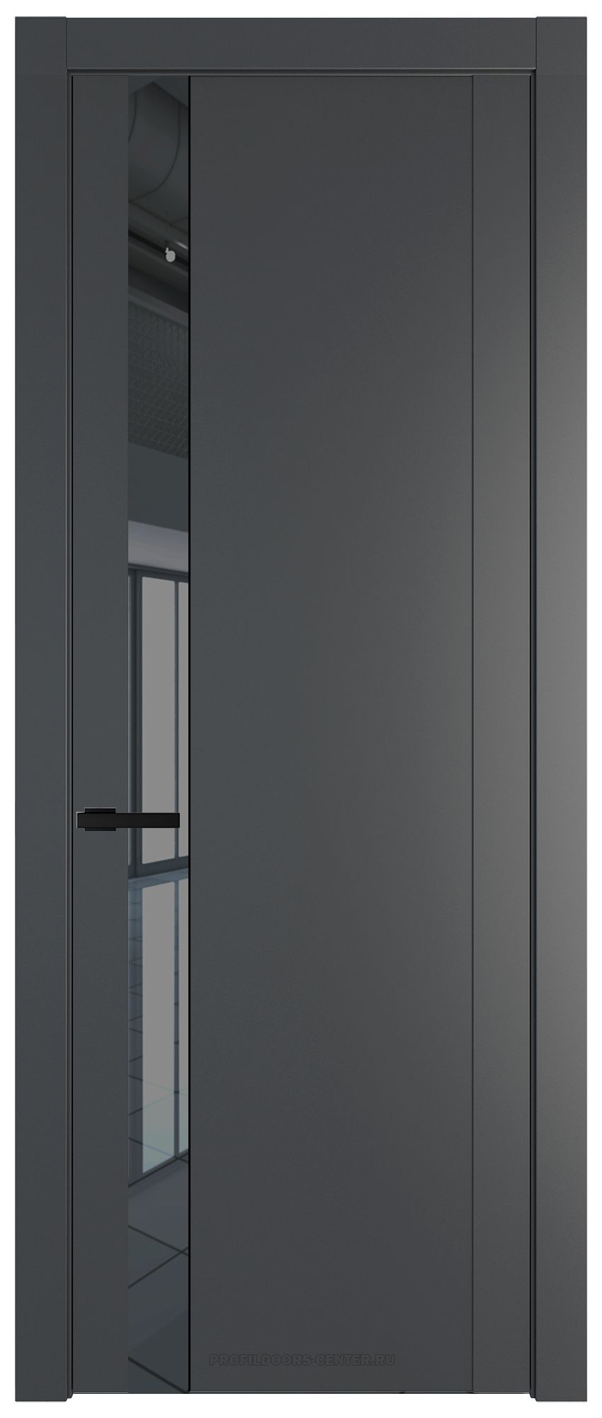 1.2P Графит Зеркало Grey молдинг Черный матовый