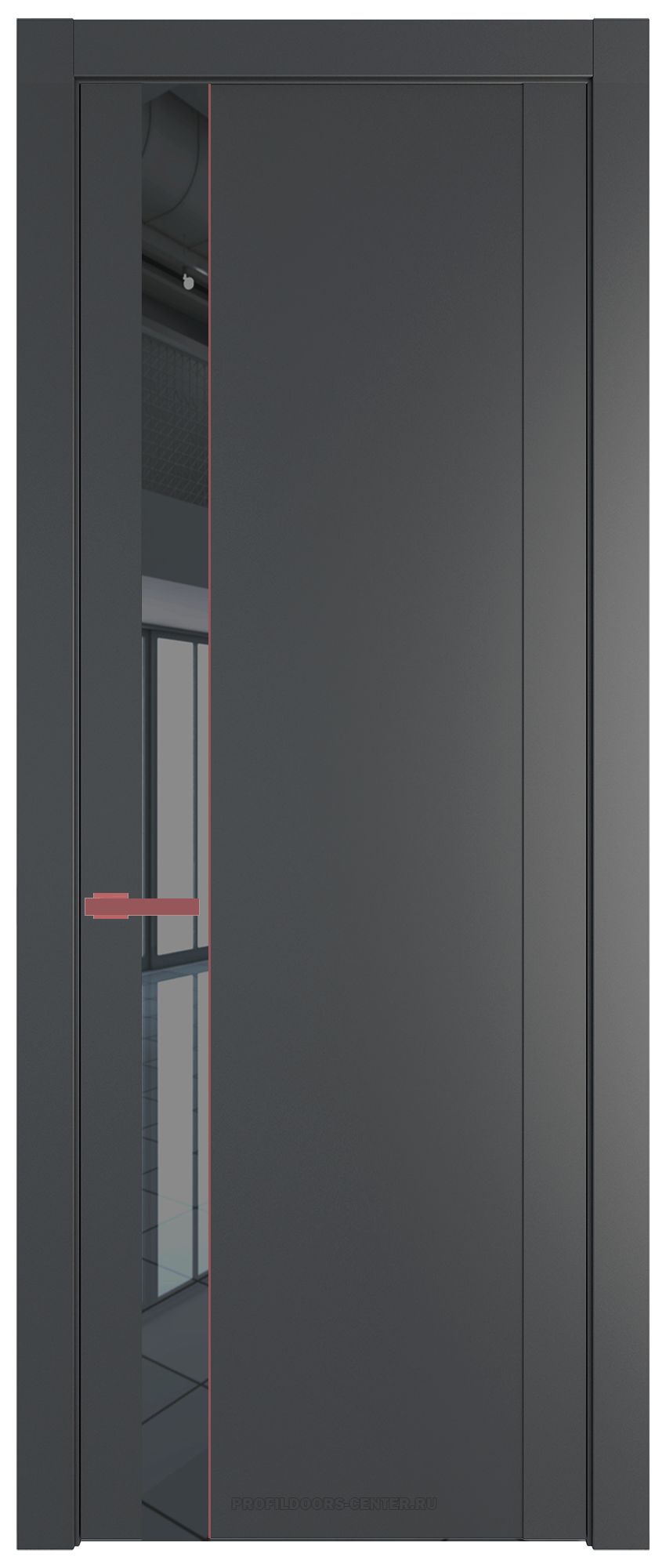 1.2P Графит Зеркало Grey молдинг Красный антрацит