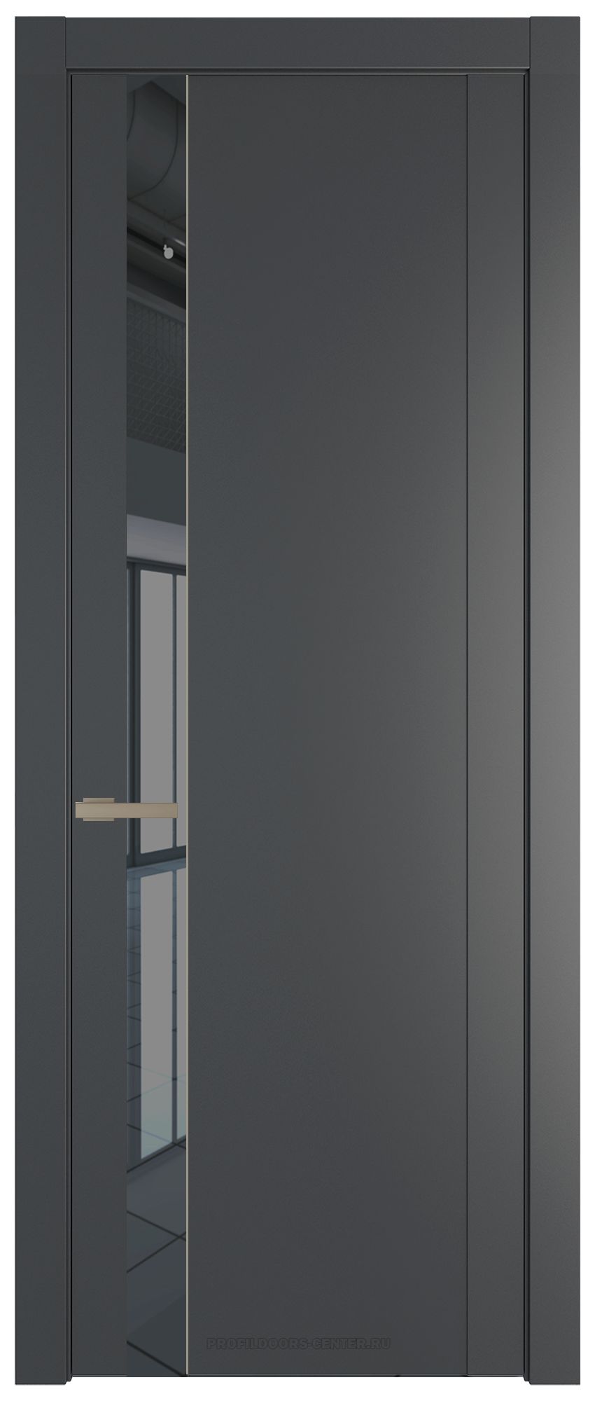 1.2P Графит Зеркало Grey молдинг Никель матовый