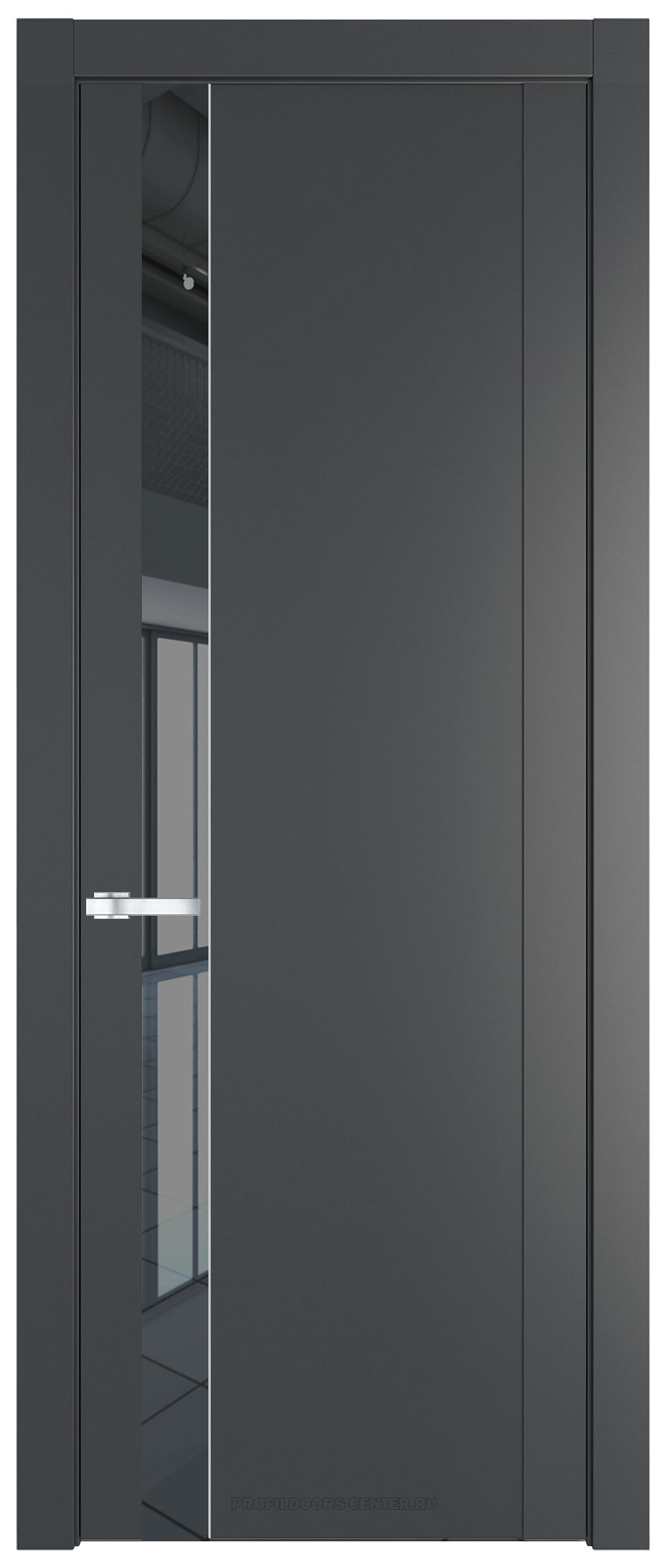 1.2P Графит Зеркало Grey молдинг Серебро