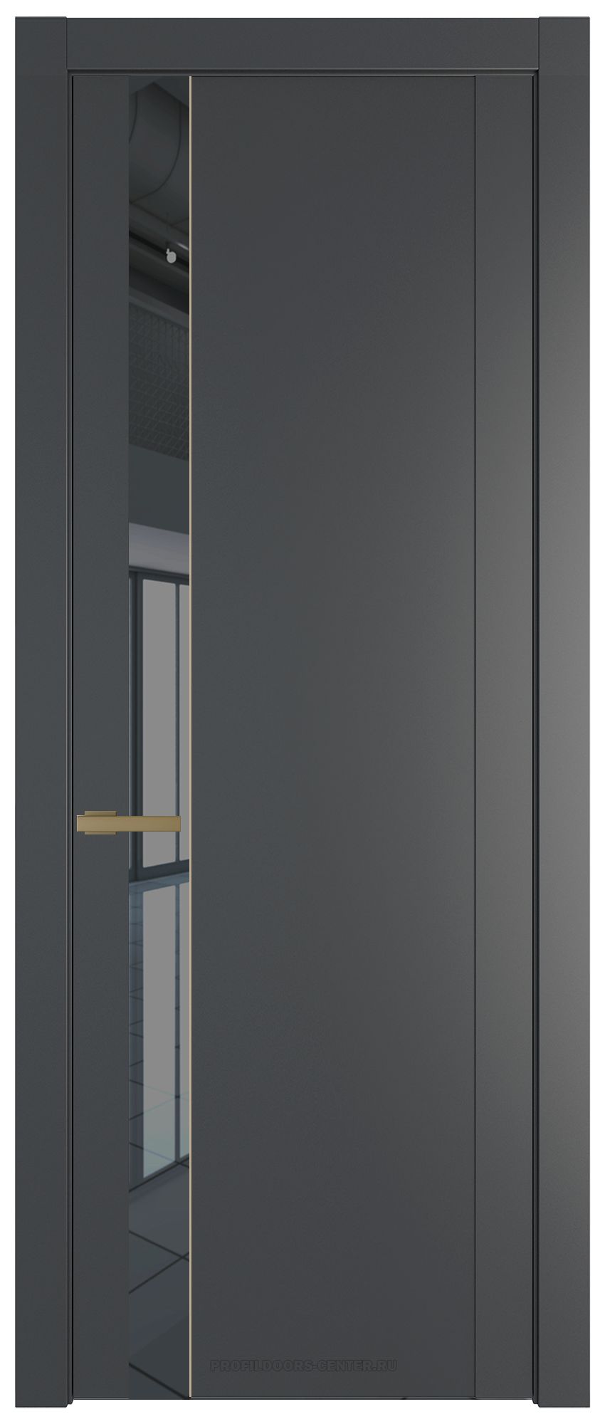1.2P Графит Зеркало Grey молдинг Золото