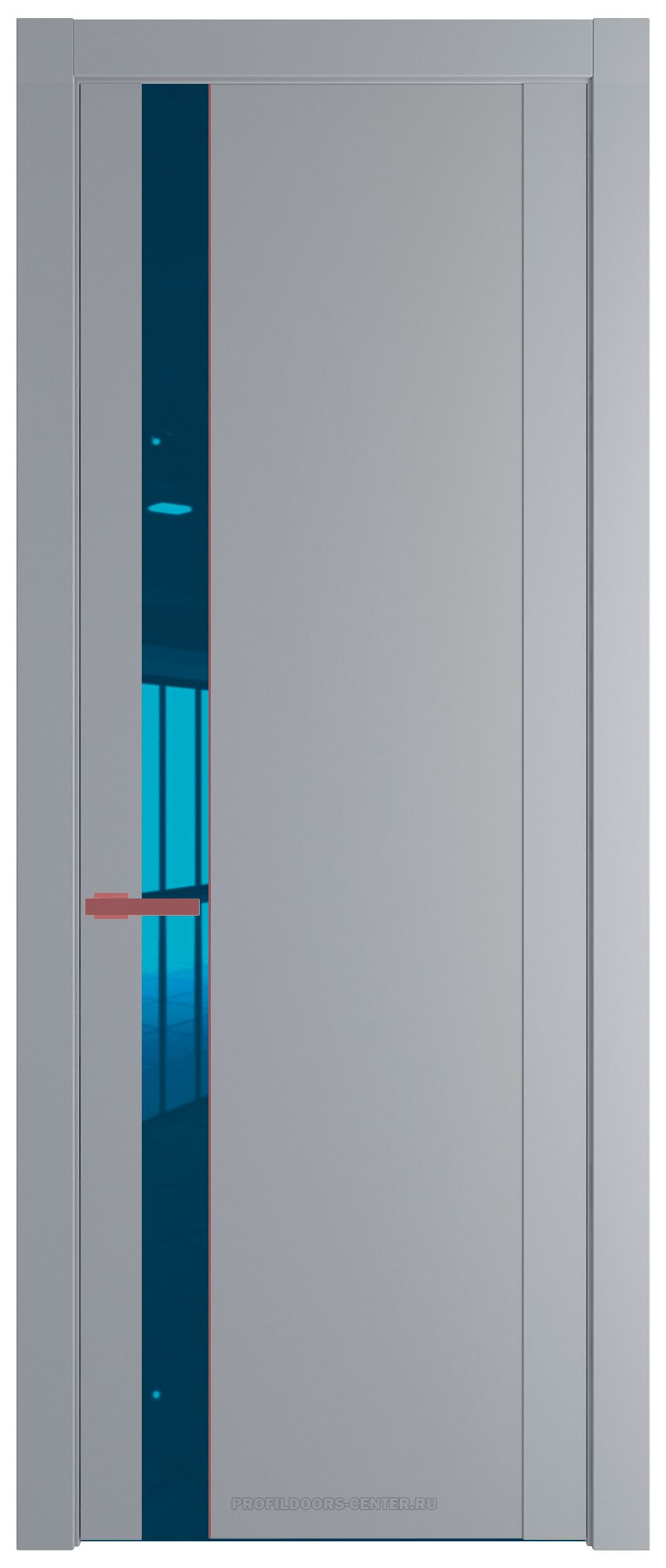 1.2P Смоки Зеркало Blue молдинг Красный антрацит
