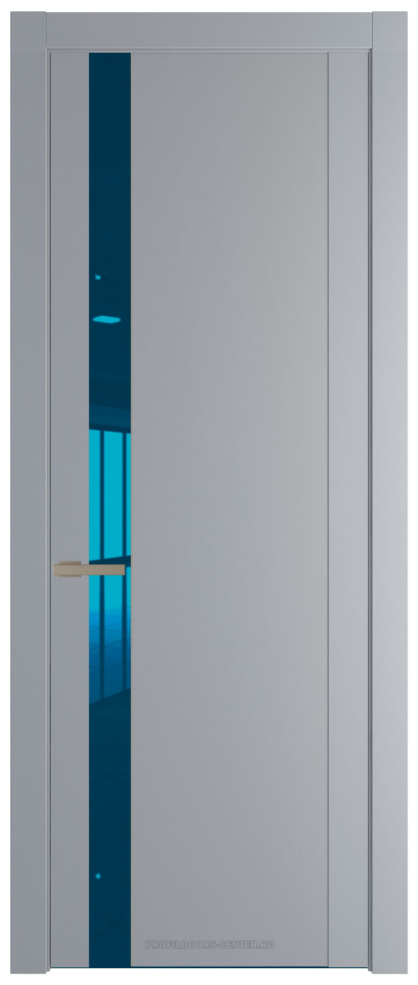 1.2P Смоки Зеркало Blue молдинг Никель матовый