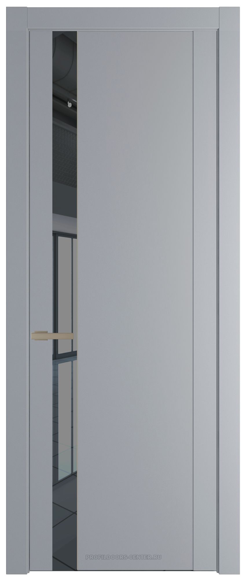 1.2P Смоки Зеркало Grey молдинг Никель матовый