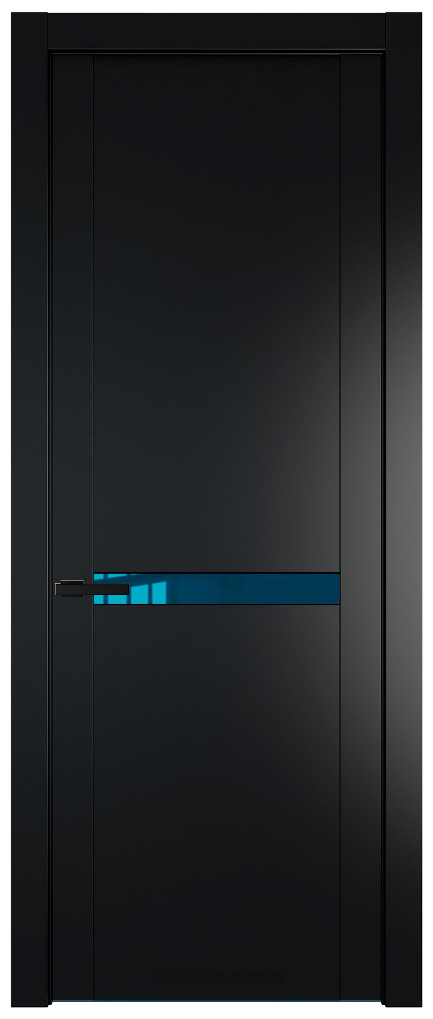 1.4P Блэк Зеркало Blue молдинг Черный матовый
