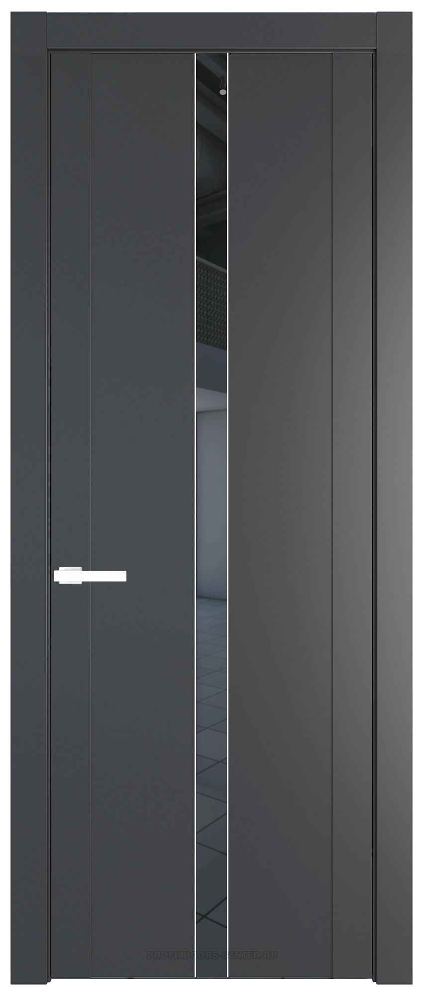 1.8P Графит Зеркало Grey молдинг Вайт