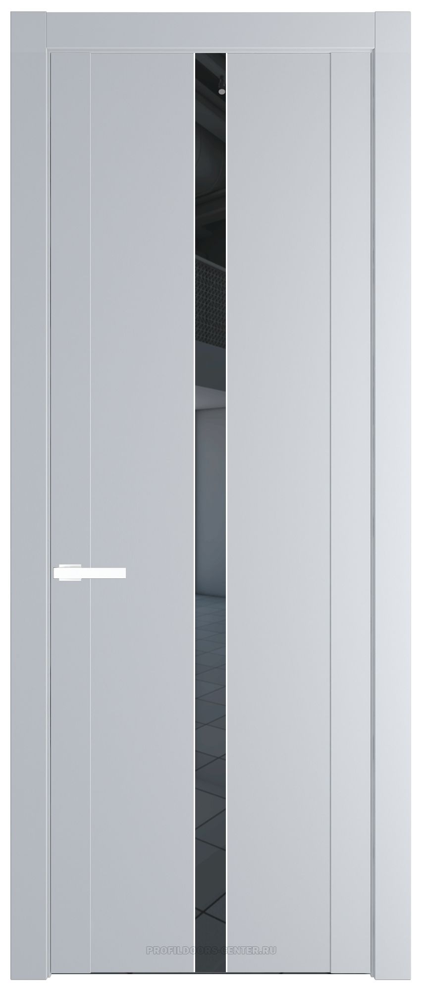 1.8P Лайт Грей Зеркало Grey молдинг Вайт