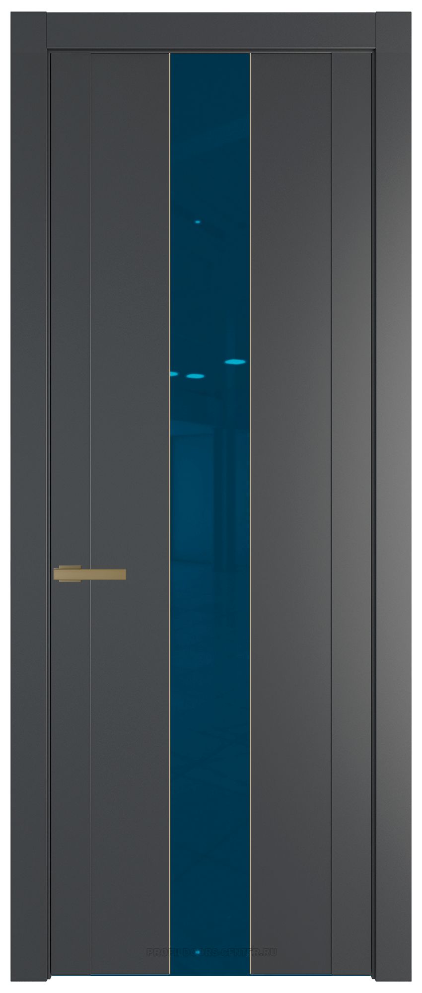 1.9P Графит Зеркало Blue молдинг Золото