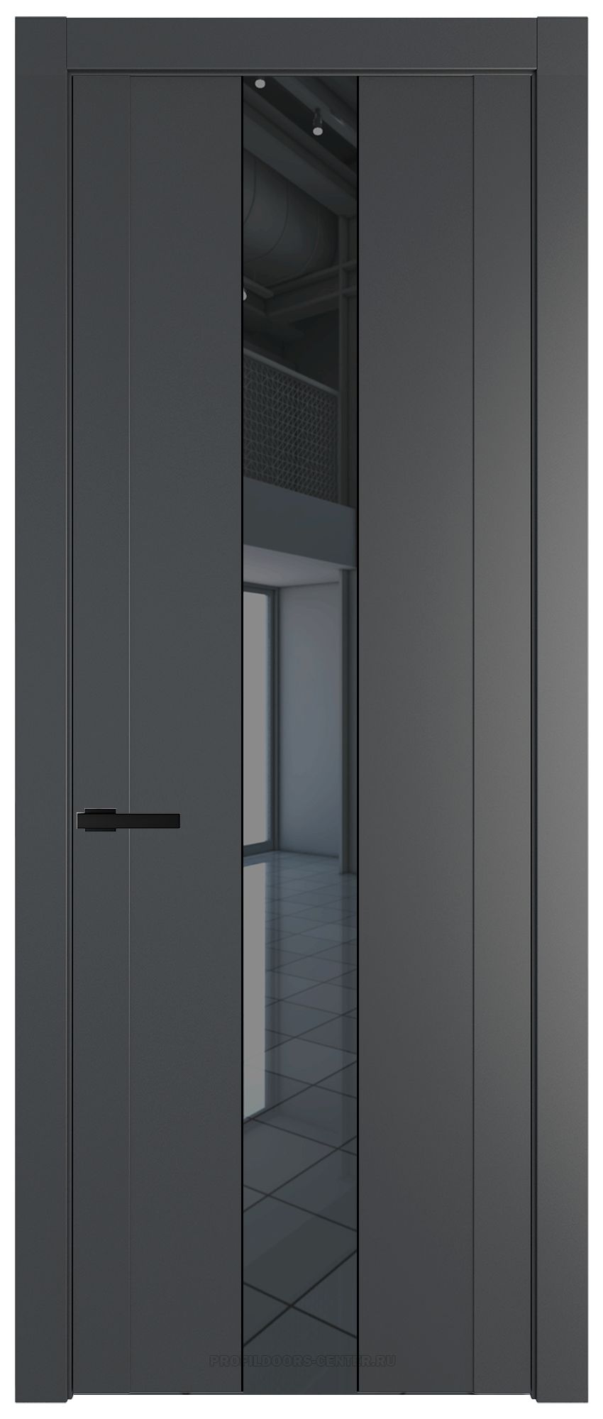 1.9P Графит Зеркало Grey молдинг Черный матовый