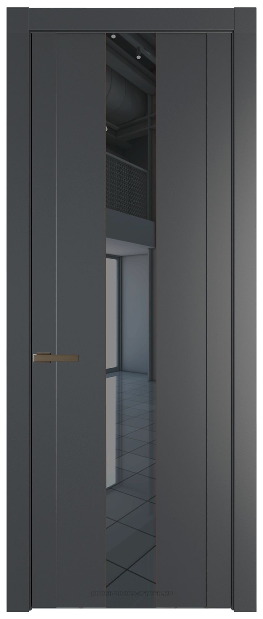 1.9P Графит Зеркало Grey молдинг Деорэ