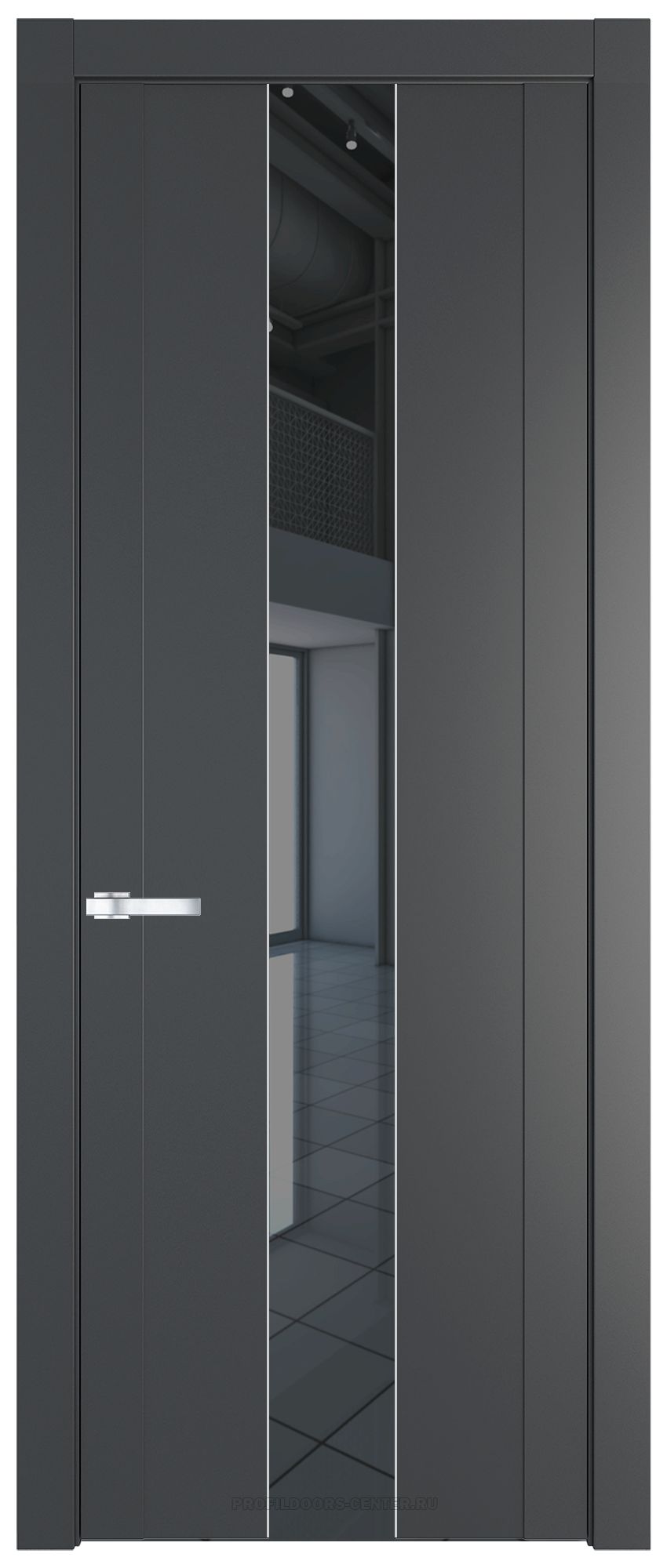 1.9P Графит Зеркало Grey молдинг Серебро