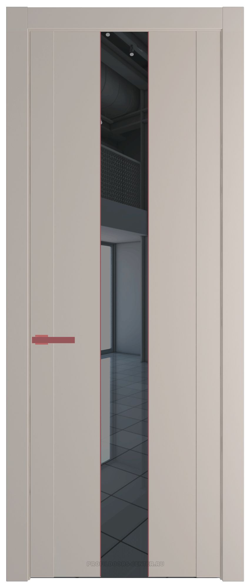 1.9P Сэнд Зеркало Grey молдинг Красный антрацит