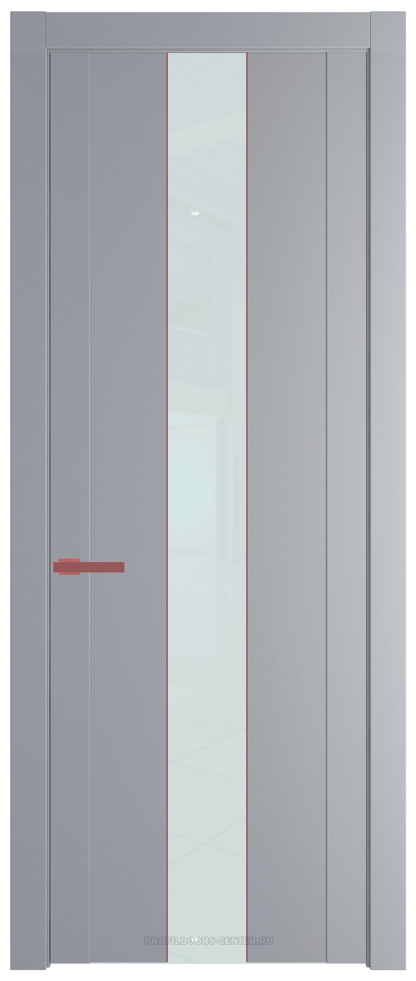 1.9P Смоки Lacobel Белый лак молдинг Красный антрацит