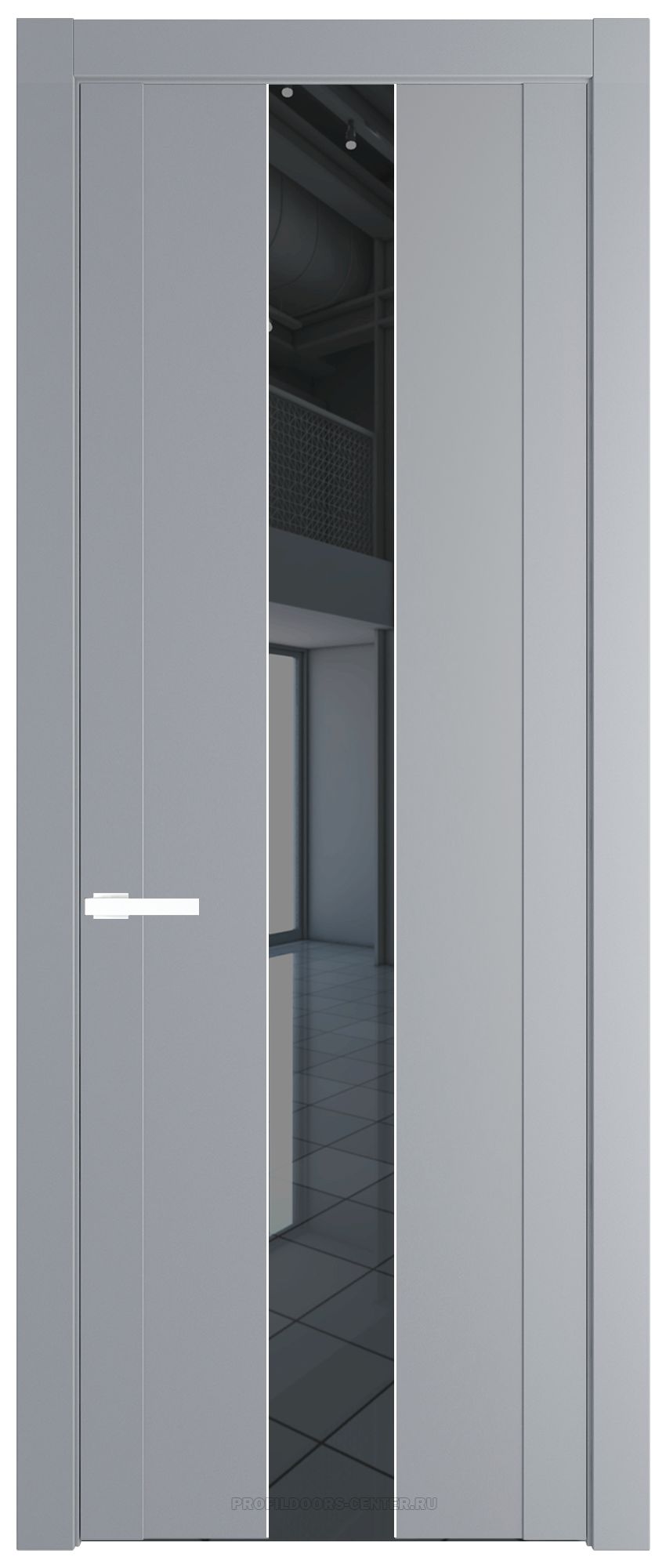 1.9P Смоки Зеркало Grey молдинг Вайт