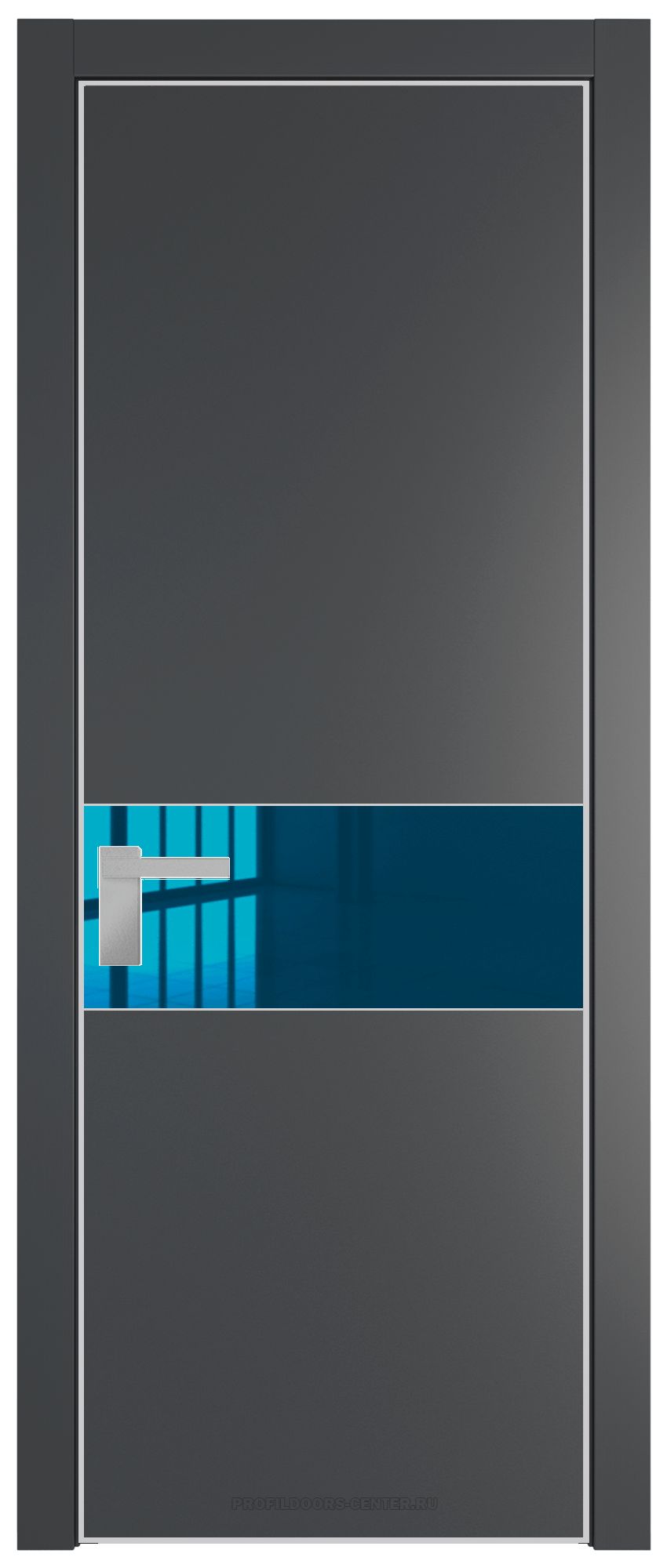 17 PE с вставкой из стекла зеркало blue Графит с алюминиевой кромкой Матовая
