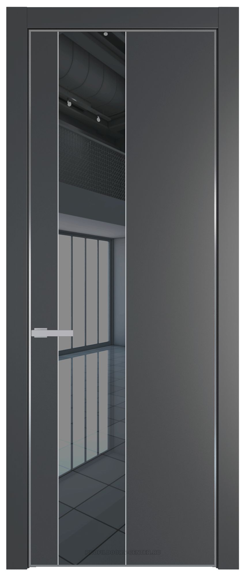19 PE с вставкой из стекла зеркало grey Графит с алюминиевой кромкой Серебро