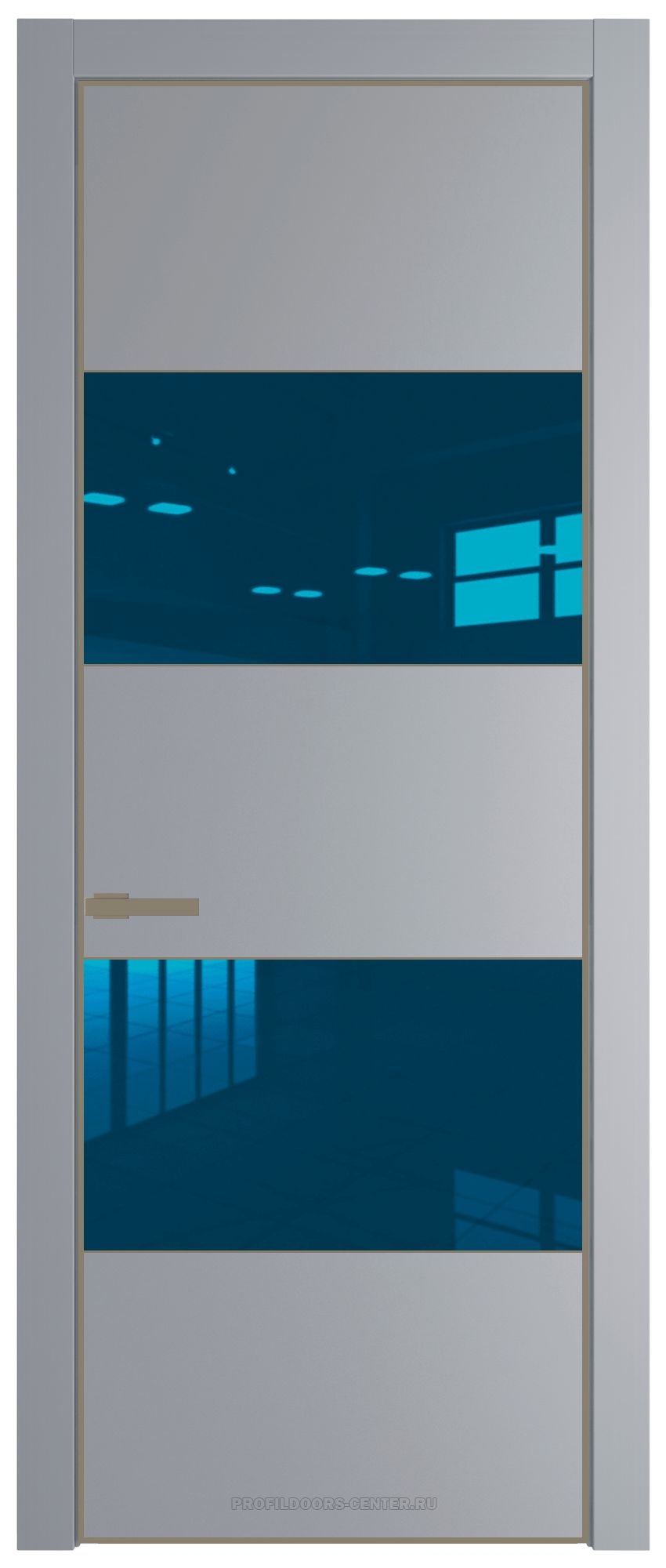 22 PE с вставкой из стекла зеркало blue Смоки с алюминиевой кромкой Шампань